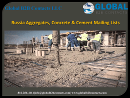 Russia Aggregates, Concrete & Cement Mailing Lists