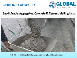 Saudi Arabia Aggregates, Concrete & Cement Mailing Lists