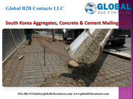 South Korea Aggregates, Concrete & Cement Mailing Lists