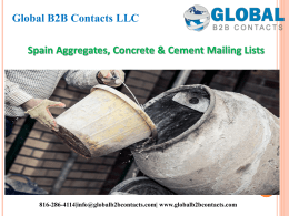Spain Aggregates, Concrete & Cement Mailing Lists