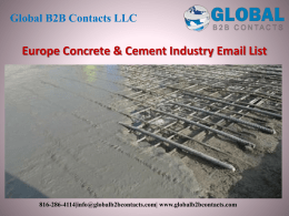 Europe Concrete & Cement Industry Email List