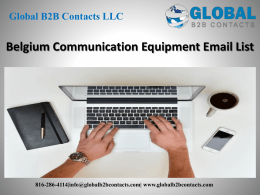 Belgium Communication Equipment Email List