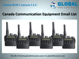 Canada Communication Equipment Email List