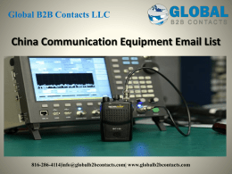 China Communication Equipment Email List