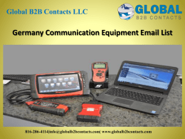 Germany Communication Equipment Email List