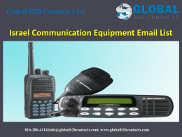 Israel Communication Equipment Email List