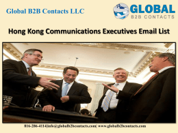 Hong Kong Communications Executives Email List