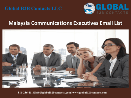 Malaysia Communications Executives Email List