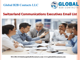 Switzerland Communications Executives Email List