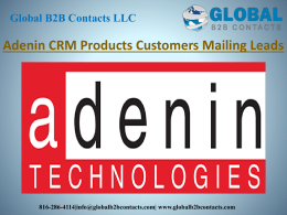Adenin CRM Products Customers Mailing Leads