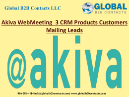 Akiva WebMeeting  3 CRM Products Customers Mailing Leads