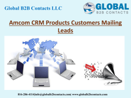 Amcom CRM Products Customers Mailing Leads