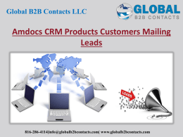 Amdocs CRM Products Customers Mailing Leads