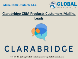 Clarabridge CRM Products Customers Mailing Leads