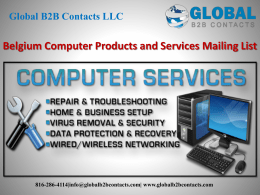 Belgium Computer Products and Services Mailing List