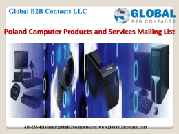 Poland Computer Products and Services Mailing List