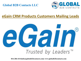 eGain CRM Products Customers Mailing Leads