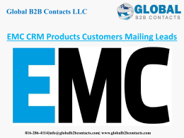 EMC CRM Products Customers Mailing Leads