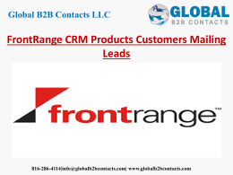 FrontRange CRM Products Customers Mailing Leads