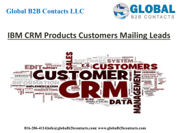 IBM CRM Products Customers Mailing Leads