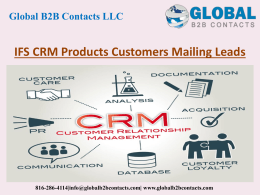 IFS CRM Products Customers Mailing Leads