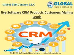 Jive Software CRM Products Customers Mailing Leads