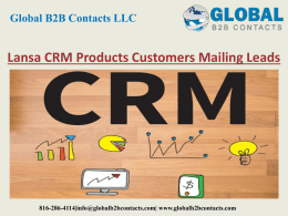 Lansa CRM Products Customers Mailing Leads