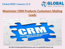 Maximizer CRM Products Customers Mailing Leads