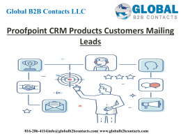 Proofpoint CRM Products Customers Mailing Leads