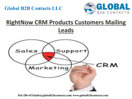 RightNow CRM Products Customers Mailing Leads
