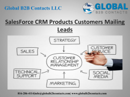 SalesForce CRM Products Customers Mailing Leads