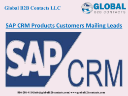 SAP CRM Products Customers Mailing Leads