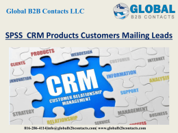 SPSS iTrack CRM Products Customers Mailing Leads