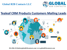Tealeaf CRM Products Customers Mailing Leads