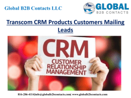 Transcom CRM Products Customers Mailing Leads