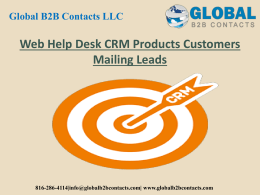 Web Help Desk CRM Products Customers Mailing Leads