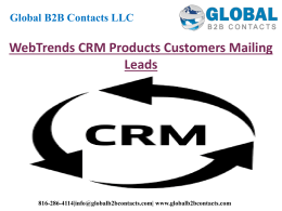 WebTrends CRM Products Customers Mailing Leads