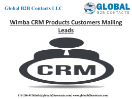 Wimba CRM Products Customers Mailing Leads