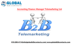 Accounting Finance Manager Telemarketing List