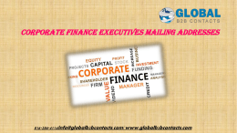 Corporate Finance Executives Mailing Addresses