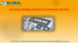 Accounting, Banking and Finance Professionals Directory