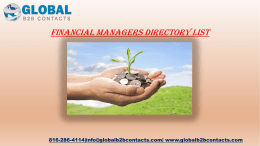 Financial Managers Directory List
