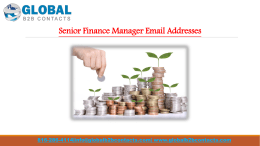 Senior Finance Manager Email Addresses