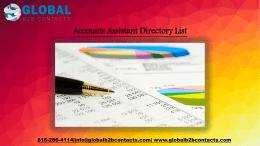 Accounts Assistant Directory List