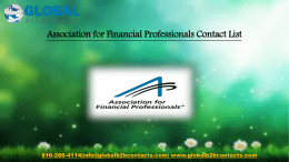 Association for Financial Professionals Contact List