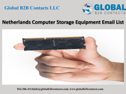 Netherlands Computer Storage Equipment Email List