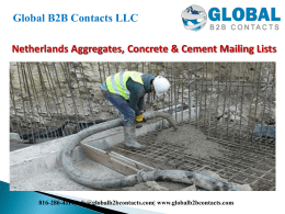 Netherlands Aggregates, Concrete & Cement Mailing Lists