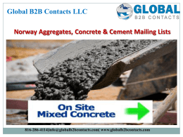 Norway Aggregates, Concrete & Cement Mailing Lists