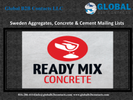 Sweden Aggregates, Concrete & Cement Mailing Lists