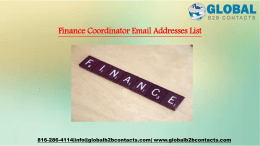 Finance Coordinator Email Addresses List